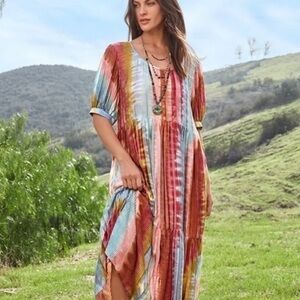 Johnny Was Multicolor Striped Maxi Dress Amanda Bond Noemi Dress